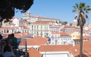viewpoint of Portas do Sol in Alfama Lisbon