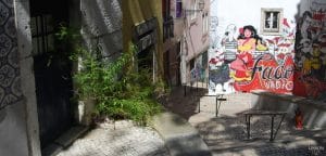 Portuguese street art in mouraria Lisbon
