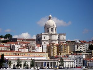 skyline of old town Lisbon and Pantheon