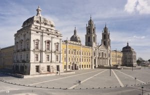 overlook of the Mafra convent and square in Portugal